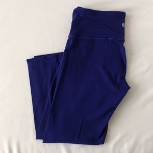 Blue lululemon yoga crops